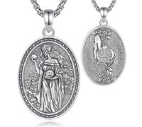 EUDORA Harmony Ball Persephone Greek Goddess Necklace for Women Sterling Silver S925, Vintage Persephone Greek Goddess of The Spring and Underworld Vegetation Pendant Jewelry Gifts for Women, 20"+2"