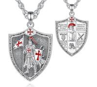 EUDORA Knights Templar Necklace Templars Armor of God Medal for Women Men