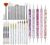 EUDUQ 31 Piece Professional Nail Brush Set, Dual-Ended Nail Brush, Brush for Gel Nails, Acrylic Nail Art Pen, Nail Art Dotting Tools, Nail Brush for DIY Nail Art, Salon Design