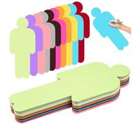 EUDUQ Pack of 100 Presentation Cards 180 g Extra Thick, 10 Colours Index Cards Large, Blank Flashcards Presentation Case Flip Chart Paper Back to School with 100 Self-Adhesive Straps (People)