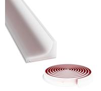 EUDUQ White Silicone Shower Seal Strip,Shower Tray Sealing Strip,Wet Room Threshold Water Barrier,Bath Sink Edging Caulk Trim,Self-Adhesive Bathroom Floor Sealant for Bathtub Countertop (White 3M)