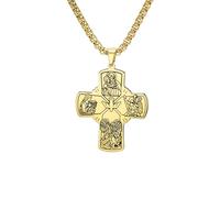 EUEAVAN 10 Way Medal Cross Necklace Virgin Mary Saint St. Christopher Archangel St. Michael Pendant Holy Spirit Amulet Scapulars Catholic Jewelry Religious Gift for Men Women