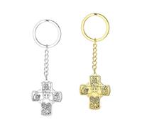EUEAVAN 7 Way Medal Cross Keychain Virgin Mary St. Christopher Archangel St. Michael Keychain Scapulars Catholic Jewelry