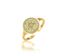 EUEAVAN Adjustable Seals of The 7 Archangels Ring for Men Sigil of Archangel St. Michael Ring Patron Saint Talisman Christian Guardian Jewelry Pagan Gift, Stainless Steel, No Gemstone