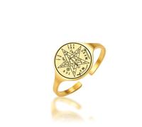 EUEAVAN Adjustable Tetragrammaton Ring for Men Hebrew Name of God YHVH YHWH Jehovah Pentacle Yeshua Blessed Prayer Ring Pentagram Amulet Jewelry Wiccan Gift