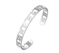 EUEAVAN African Wisdom Adinkra Symbols Bracelet Africa Map Anklet Egypt Amulet Adinkra Gye Nyame Ethnic Jewelry Country Pride Gift for Women Men (silver bangle 2)