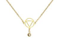 EUEAVAN Alcoholics Anonymous AA Necklace Circle Triangle Healing Pendant Sober Recovery Jewelry New Beginnings Sobriety Gift for Women (gold)