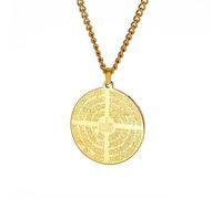 EUEAVAN Allah Necklace for Women Men Islamic Script Symbols Arabic Round Pendant Necklace Middle East Allah Islam Religious Jewelry Muslim Gift (Allah gold 3)