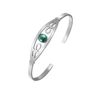 EUEAVAN Ankh Cross Bracelet Egyptian African Key of Life Cuff Bangle Ancient Egypt Amulet Religious Jewelry Gift for Women Men (silver)