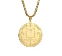 EUEAVAN Archangel Gabriel Necklace Protection Amulet Necklace Guardian Angel Medal Archangel Michael Pendant Solomon Badge Holy Archangel Jewellery for Men, Stainless Steel, No Gemstone
