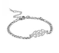 EUEAVAN Celtic Pentagram Triangle Pattern Decorative Charm Bracelet Five Pointed Star Ireland Witch Knot Anklet Jewelry Girl Woman (silver)