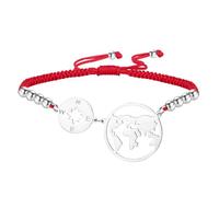 EUEAVAN Compass Bracelet Adjustable Continents Earth Wanderlust Mother Earth World Map Handmade Red String Couple Bracelet Friendship Jewelry Appreciation Graduation Gift for Traveler, adjustable