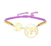 EUEAVAN Compass Bracelet Adjustable Continents Earth Wanderlust Mother Earth World Map Handmade Red String Couple Bracelet Friendship Jewelry Appreciation Graduation Gift for Traveler, adjustable