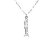 EUEAVAN Dainty Fish Necklace Ocean Italian Horn Cornicello Pendant Koi Fish Charm Good Luck Ichthys Amulet Summer Beach Christian Faith Jewelry Gift for Women (fish silver 3)