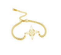 EUEAVAN Delicate Celtic Witch's Knot Bracelet Amulet Cutout Four Corners Charm Irish Wiccan Vintage Jewelry Gift Girls Wome (gold1)