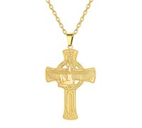 EUEAVAN Egyptian Goddess Isis Necklace Viking Celtic Cross Pendant Ankh Cross Eye of Horus Religious Jesus Amulet Egypt Greek Mythology Jewelry Irish Baptism Gift for Women Men