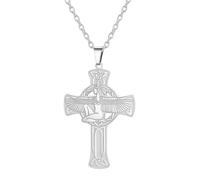 EUEAVAN Egyptian Goddess Isis Necklace Viking Celtic Cross Pendant Ankh Cross Eye of Horus Religious Jesus Amulet Egypt Greek Mythology Jewelry Irish Baptism Gift for Women Men