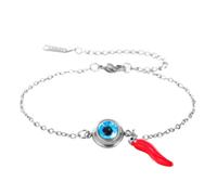 EUEAVAN Evil Eye Bracelets Adjustable 7 Knot Handmade Lucky Red String Couples Anklets Greek Kabbalah Protection Amulet Beaded Jewelry Gift for Women Men, adjustable, Stainless Steel, no gemstone
