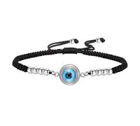 EUEAVAN Evil Eye Bracelets Adjustable 7 Knot Handmade Lucky Red String Couples Anklets Greek Kabbalah Protection Amulet Beaded Jewelry Gift for Women Men, adjustable, Stainless Steel, no gemstone
