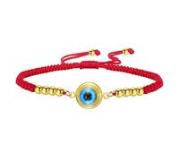 EUEAVAN Evil Eye Bracelets Adjustable 7 Knot Handmade Lucky Red String Couples Anklets Greek Kabbalah Protection Amulet Beaded Jewelry Gift for Women Men, adjustable, Stainless Steel, no gemstone