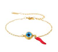 EUEAVAN Evil Eye Bracelets Adjustable 7 Knot Handmade Lucky Red String Couples Anklets Greek Kabbalah Protection Amulet Beaded Jewelry Gift for Women Men, adjustable, Stainless Steel, no gemstone