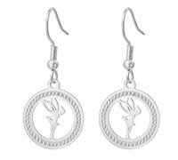 EUEAVAN Fairy Earrings Fairy Tale Princess Ear jewelry Fashionable Elegant Jewelry Ballet Dancer Gift for Women (silver)