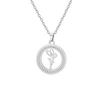 EUEAVAN Fairy Necklace Fairy Tale Princess Pendant Fashionable Elegant Jewelry Ballet Dancer Gift for Women (silver)