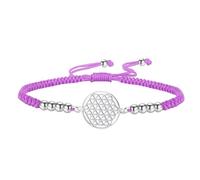 EUEAVAN Flower of Life Bracelet Sacred Geometry Metatron Cube Handmade Red String Bracelet Merkaba Cosmic Symbol Mandala Protection Amulet Kabbalah Jewelry Yoga Gift for Women, adjustable, Stainless