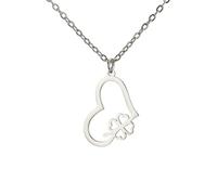 EUEAVAN Four Leaf Clover Necklace Green Shamrock Heart Pendant Good Lucky Celtic Knot Friendship Jewelry St. Patrick's Day Accessories Irish Gift for Women (silver)