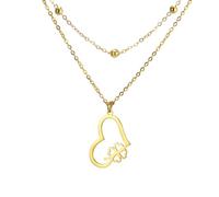 EUEAVAN Four Leaf Clover Necklace Green Shamrock Heart Pendant Good Lucky Celtic Knot Friendship Jewelry St. Patrick's Day Accessories Irish Gift for Women, M, Stainless Steel, No Gemstone