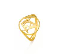 EUEAVAN Freemason Masonic Ring for Men Masonic Symbols Masonic Rider Rings Masonic Membership Master Seals Freemason Prime Gifts Vintage Religious Amulet Punk Hip Hop Women (gold, 11)