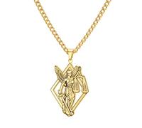 EUEAVAN Greek Lady Justice Themis Goddess Necklace Blindfolded Scales Pendant Sword Angel Justice Symbol Jewelry Gift for Lawyer Attorney Law Student