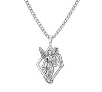 EUEAVAN Greek Lady Justice Themis Goddess Necklace Blindfolded Scales Pendant Sword Angel Justice Symbol Jewelry Gift for Lawyer Attorney Law Student