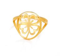 EUEAVAN Green Shamrock Clover Ring Good Lucky Four Leaf Clover Ring Celtic Knot Friendship Jewelry St. Patrick's Day Accessories Irish Gift for Women (gold, 9(US))