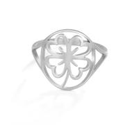 EUEAVAN Green Shamrock Clover Ring Good Lucky Four Leaf Clover Ring Celtic Knot Friendship Jewelry St. Patrick's Day Accessories Irish Gift for Women (silver, 9(US))
