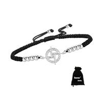 EUEAVAN Handmade Braided Rope St Brigid's Cross Bracelet for Women Men | Stainless Steel,Traditional Saint Bridget,Irish Celtic Cross Amulet,Christian Jewelry, Religious Faith Gift