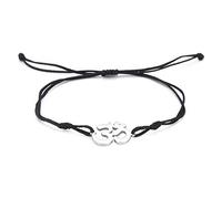 EUEAVAN Hindu OM OHM AUM Sanskrit Symbols Spiritual Bracelet luck Couple Charm Jade Thread Bangle Yoga Amulet Anklets Jewelry Accessories Women Men (silver)
