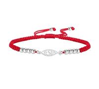 EUEAVAN Ichthus Bracelet Jesus Christ Fish Handmade Lucky Rope Bracelet Seal of Jerusalem Ichthys Amulet Christian Jewelry Baptism or Easter Gift for Women Men, adjustable, Stainless Steel, no