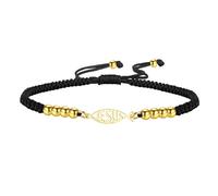 EUEAVAN Ichthus Bracelet Jesus Christ Fish Handmade Lucky Rope Bracelet Seal of Jerusalem Ichthys Amulet Christian Jewelry Baptism or Easter Gift for Women Men, adjustable, Stainless Steel, no