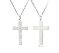 EUEAVAN Infinity Cross Necklace Irish Celtic Knot Infinite Pendant Jesus Fish Ichthys Amulet Religious Christian Jewelry Baptism or Easter Gift for Women Men, Medium, Stainless Steel, No Gemstone
