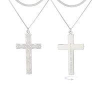 EUEAVAN Infinity Cross Necklace Irish Celtic Knot Infinite Pendant Jesus Fish Ichthys Amulet Religious Christian Jewelry Baptism or Easter Gift for Women Men (layerd silver)
