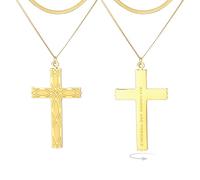 EUEAVAN Infinity Cross Necklace Irish Celtic Knot Infinite Pendant Jesus Fish Ichthys Amulet Religious Christian Jewelry Baptism or Easter Gift for Women Men (layerd gold)