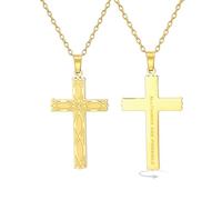 EUEAVAN Infinity Cross Necklace Irish Celtic Knot Infinite Pendant Jesus Fish Ichthys Amulet Religious Christian Jewelry Baptism or Easter Gift for Women Men (gold)