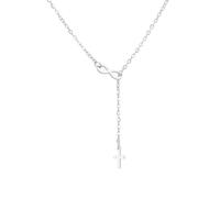 EUEAVAN Infinity Cross Y Necklace for Women Infinite Cross Pendant Jesus Religious Amulet Christian Jewelry First Communion Confirmation Baptism or Easter Faith Gift, Medium, Stainless Steel, No