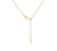 EUEAVAN Infinity Cross Y Necklace for Women Infinite Cross Pendant Jesus Religious Amulet Christian Jewelry First Communion Confirmation Baptism or Easter Faith Gift, Medium, Stainless Steel, No