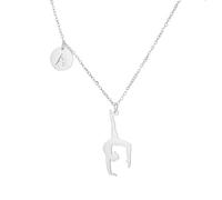 EUEAVAN Inspirational Gymnast Necklace Love Charms Gymnastics Pendant Ballerina Sports Lovers Dance Solo Gymnastics Team Jewelry Woman Coach Daughter, M, Stainless Steel, No Gemstone
