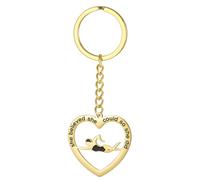 EUEAVAN Inspirational Swimming Keychain Swimmer Heart Diving Keyring Fitness Jewelry Swim Sport Team Gift for Women (swimming gold)