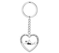 EUEAVAN Inspirational Swimming Keychain Swimmer Heart Diving Keyring Fitness Jewelry Swim Sport Team Gift for Women (swimming silver)