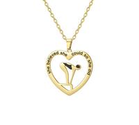 EUEAVAN Inspirational Swimming Necklace Swimmer Heart Diving Pendant Fitness Jewelry Swim Team Gift for Women Coaches (Diving gold)