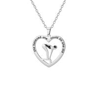 EUEAVAN Inspirational Swimming Necklace Swimmer Heart Diving Pendant Fitness Jewelry Swim Team Gift for Women Coaches (Diving silver)